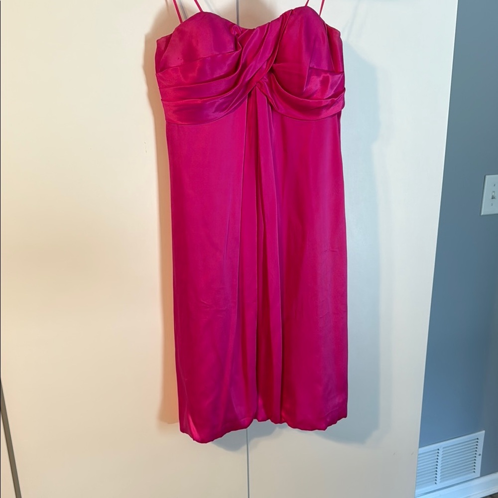 Cache Pink Ruched Spaghetti Strap Dress